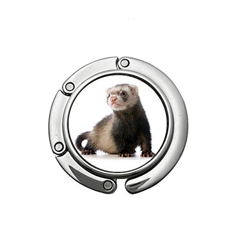 Preisvergleich Produktbild Verschiedene Tiermuster Design Handtasche Faltbügel Geldbörsen Kleiderbügel Haken Set Nettes Frettchen