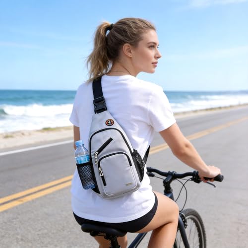 Image of JENAGREEN Waterproof Sling Backpack Crossbody Sling Bag for Women Men, Multipurpose Travel Hiking Adjustable Chest Bag Casual Daypack