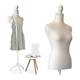 Couture : mannequin de couture blanc pour draper, épingler et mesurer les modèles vestimentaires.