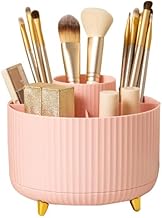 Makeup Organizer, 360° Rotating Makeup Organizer Can Be Used for Perfumes and Cosmetics, Bathroom Table, Swivel Organizer for Bedroom (Pink)