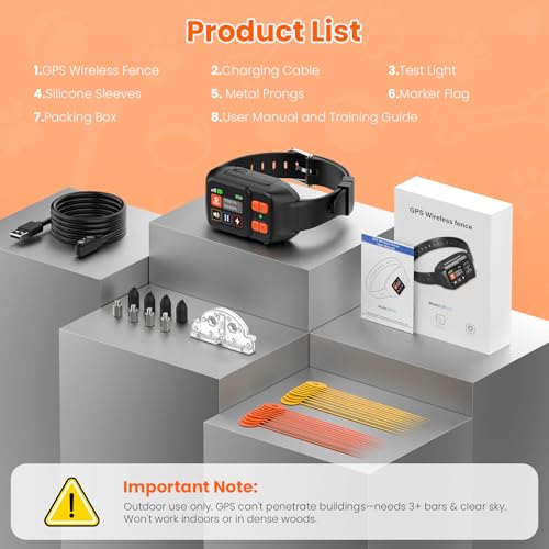 GPS Wireless Dog Fence System, Custom Boundary Electric Fence for Medium Large Dogs, Dual Mode GPS Dog Collar 6561FT Radius Range, Rechargeable IPX7 Waterproof, Outdoor Use - No Subscription Required by VUMXPE - Used condition - Image 9