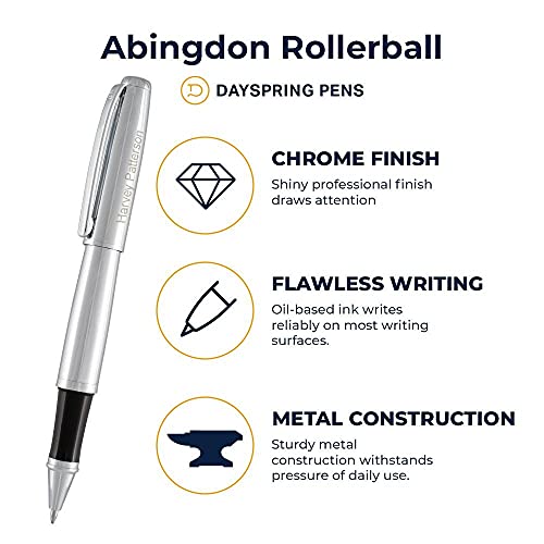 Dayspring Pens Engraved Abingdon Rollerball In Chrome | Personalized Luxury Gift Pen. Unique Gift With Engraved Name Or Gift Message #TOP2