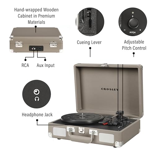 Image of Crosley CR8005F-TE Cruiser Plus Record Player, Taupe