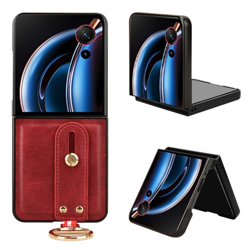 Nubia Flip 3 �p �P�[�X SpinoArmor ���ƃL�b�N�X�^���h�@�\ ���|�� �X�g���b�v�t�� �ϏՌ� �����Y�ی� ���烌�U�[�[ + TPU�P�[�X �v�̎��� ��ʃ����Y�ی� �����h�~ �g�уJ�o�[ �w��h�~ Nubia Flip 3 �Ή� (��