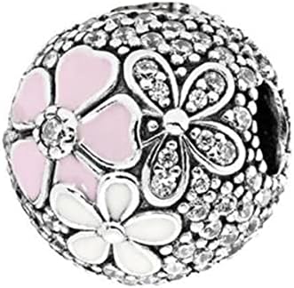 ZiNuo Love Heart Clip Lock Charms 925 Sterling Silver Rose Gold Crystal Charm Cross Stopper Beads For Pandora Bracelet