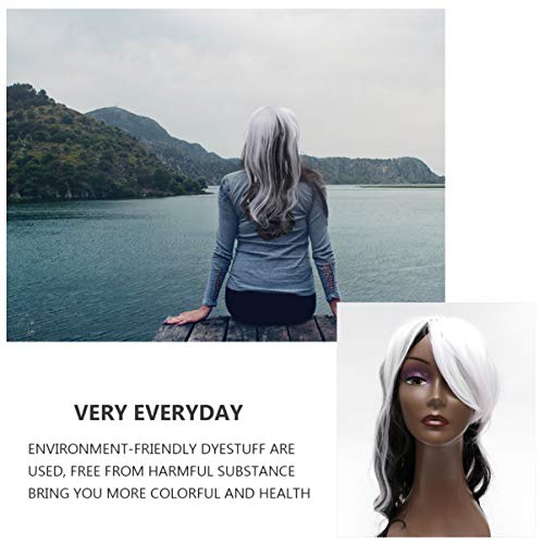 PIXNOR Peruca Longa Encaracolada de Halloween Onda Natural Peruca Sintética Traje Cosplay Peruca Fes