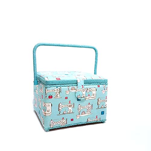 Dritz Large, Aqua Machine Sewing Basket