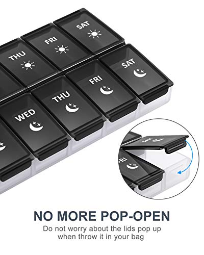 XL Weekly Pill Organizer 2 Times a Day, Fullicon Extra Large Daily Pill Cases Oversized AM PM Pill Box Twice a Day for Vitamin/Fish Oil/Pills/Supplements
