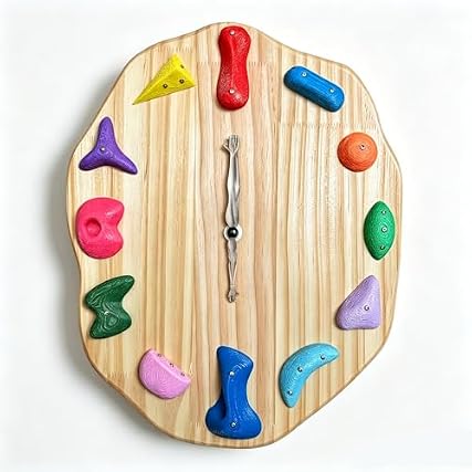 Gripartiz Rock Climbing Gift for Climbers, Handmade Wooden Wall Clock with Realistic Climber Arm Hands & 3 D Gripartiz Rock Climbing Gift for Climbers, Handmade Wooden Wall Clock with Realistic Climber Arm