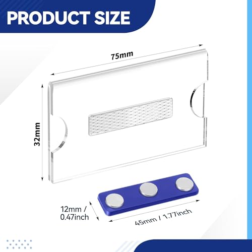 Namensschilder Magnet, 10Pcs Namensschilder für Kleidung, Name Plate Magnetisch für kleidung Ausweishalter, Name tag mit 3-Punkt Selbstklebende Magnet