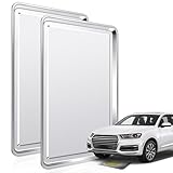 2 Pcs Under Car Oil Pans for Changing Oil, Motorcycle Automotive Oil Change Pan Silver Rust Resistant Drip Tray, Oil Catch Pan Replacement Tray for Garage Machinery Supplies (23.5 x 15.6 Inch)