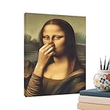 caiduos Mona Lisa Bild,Humorvolle Lustige Heimdekorationen - Skurrile Badezimmerdekoration,Für Zuhause Zimmer Wohnung Urlaub Party Feiertag Thanksgiving Restaurant Hotel