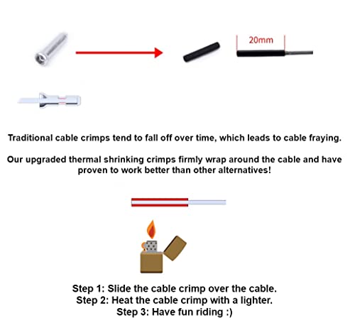 Juscycling Universal Bicycle Brake Housing Cable Kit For Bicycles -5 Color Options (Black) #TOP4