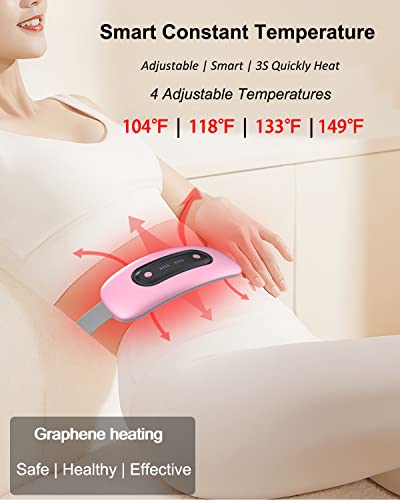 Electric Heating Pad,Portable Cordless Menstrual Heating Pad With 4 Heat Levels And 4 Massage Modes, Heating Pad For Cramps,Back Pain Relief (Pink) #TOP1