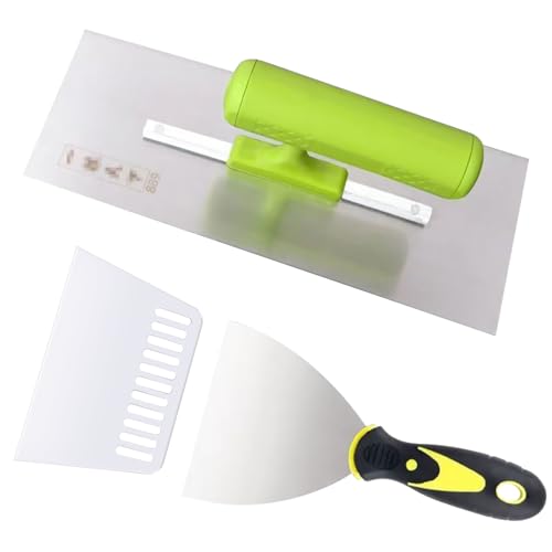 Eiflayn Llana para Alisar Paredes,Espatulas Pladur Set, Llana Albañil con Mango Ergonómico,para Trabajos de Alisado de Gran Superficie, para Yeso, Escayola, Masilla,240mm x 100mm