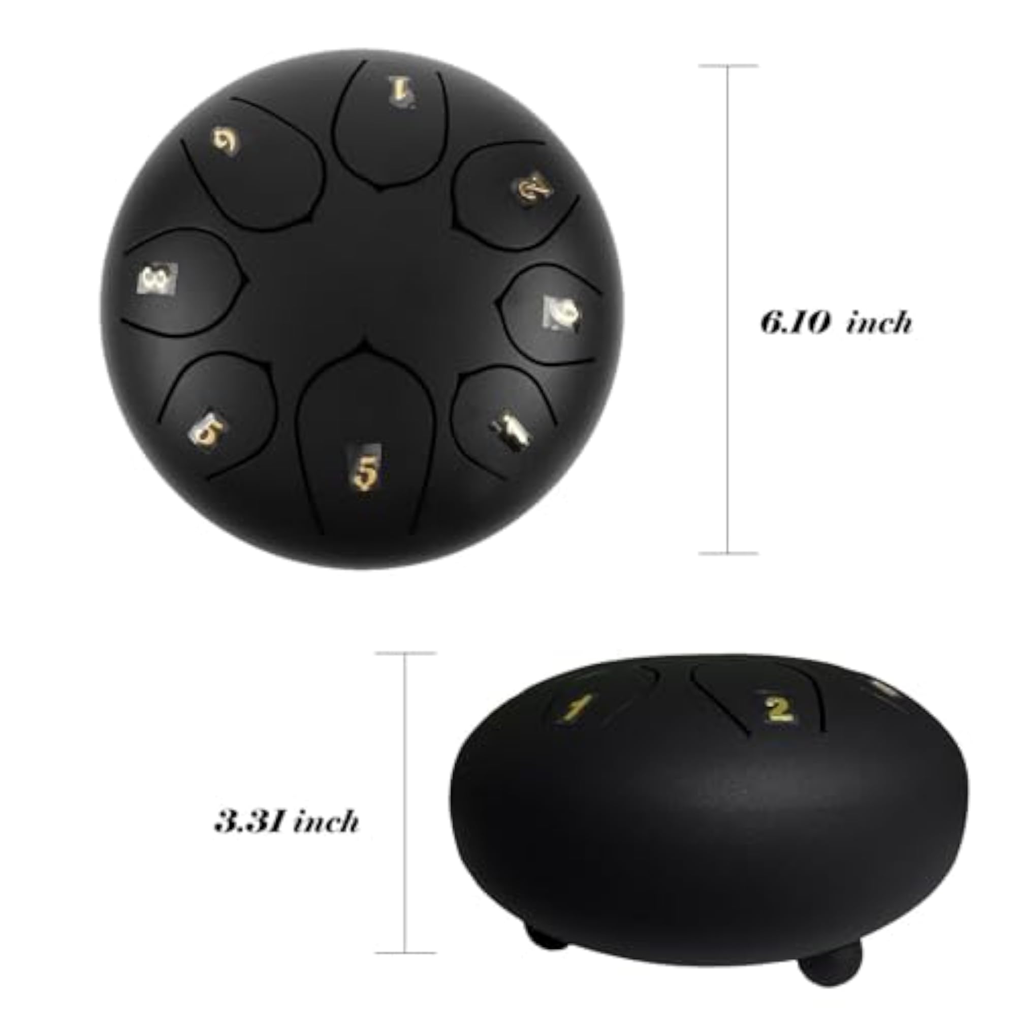 Steel Tongue Drum Rain Drum, 6 Inch, 8 Notes