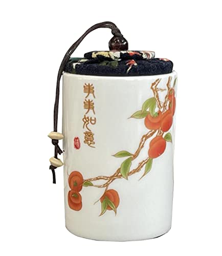 Jingyun Caja de té de cerámica duradera, recipiente para el hogar, tarro de té, caja de lata de té de caramelo, organizador de alimentos-J02