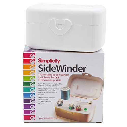 Simplicity 388175A Sidewinder Portable Automatic Bobbin Winder Machine, 120 Voltage, White #TOP1