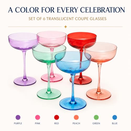 Foto von Sektgläser Cocktailgläser Champagner-Coupés - Set von 6 - Martinigläser, 250 ml handgefertigten Bar Qualität kristallgläser, Gläser & Entworfen als Martini & Espresso Martini Coupé-Brille Sektschalen