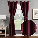 Creative Home Ideas Blackout Curtains (38”x 96”, Red) Set of 2 - Room Darkening Curtain Panels with