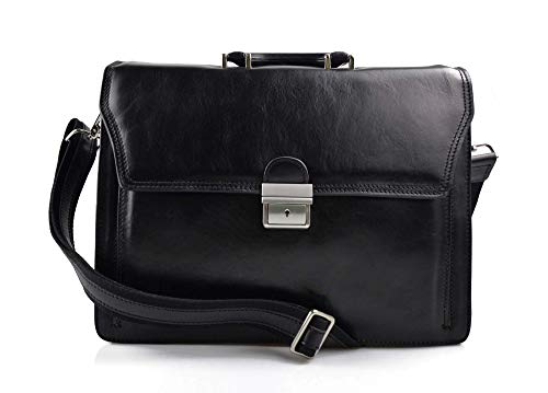 Sac serviette a main en cuir multipoche avec organisateur de travail intégré