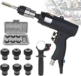 UILMLIO Pneumatic Tapping Machine, Gun Type Pneumatic Thread Machine,with 360° Rotating Auxiliary Handle,for Tapping Steel, Iron, Aluminum, Plastic