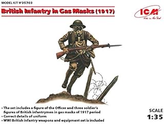 ICM ICM35703 1:35-British Infantry in Gas Masks (1917) 4 Figs