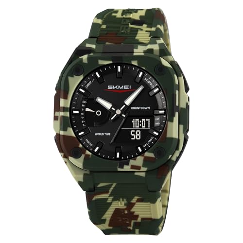 Image of SKMEI Sports Watch for Men and Boys, World Time, 5 Alarms, Countdown Timer and EL Light, 50m Waterproof- 2328