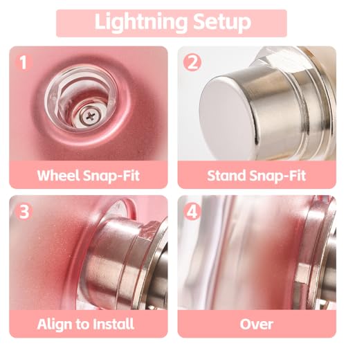 FunstersTail Super Silent Hamster Wheel 12 Inch, Magnetic Large Rat Wheel for Chinchilla, Gerbil, Guinea Pig, Cat, Mouse, Sugar Glider and Dwarf, Syrian Hamster Accessories (Peach Pink) by FunstersTail - Image 6
