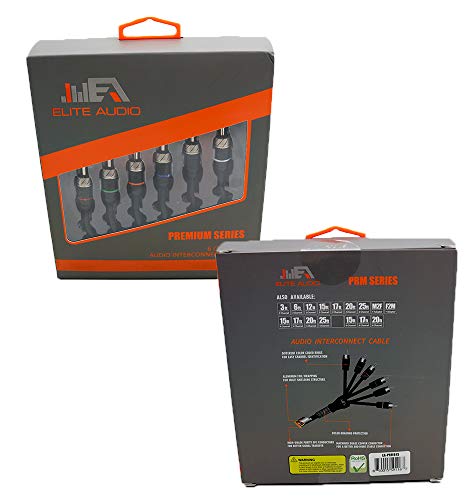 Elite Audio Premium Series 100% Ofc Copper Rca Interconnects Stereo Cable, 6 Channel 20' Cord (6X Rca Male To 6X Rca Male Audio Cable, Double-Shielded With Noise Reduction, 20 Feet Long) #TOP2