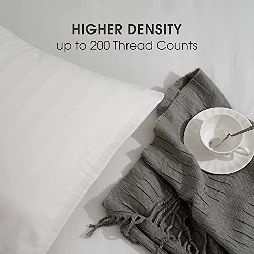 David's Home Cotton Blended Duvet Cover Set King, Ultra Soft Cozy Check Gingham Comforter Cover Set, Yarn Dyed Geometry Plaid Bedding Set 3 Pcs For All Season,106"*92",Off White #TOP3