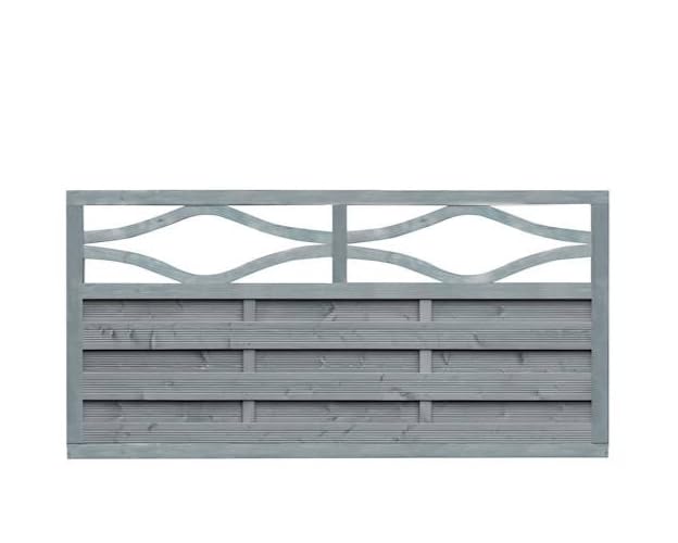 VERONA Sichtschutzzaun Gartenzaun Dichtzaun Holz Grau 179x89 cm Werth-Holz