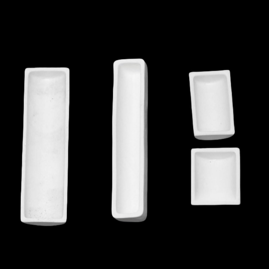 Hochreiner Korundtiegel aus 99% Aluminiumoxid mit quadratischem Bogenboden for die thermische Analyse im Labor – 1 Stück(250 * 40 * 60mm)