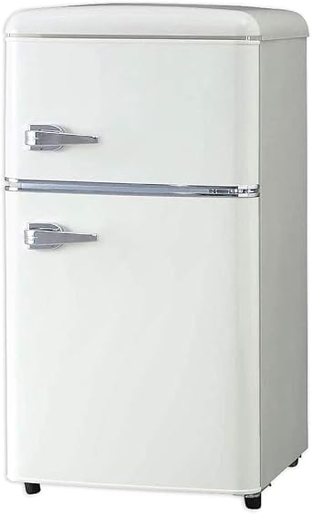 Iris Plaza Retro Refrigerator, Freezer Refrigerator, 21.4 gal 81 L, Compact but Large Capacity, Single Person Living, Small, Stylish, Fluorocarbon Free, White PRR-082D-W
