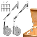 IANFAN 2 Pack Lid Stay 105 Degree Open with Soft Close Hinges, Tension Adjustable Slow Down Lid Support Hinge for Toy Boxes, Wooden Chests, Cedar Storage and Upward Top-Opening Flap Doors