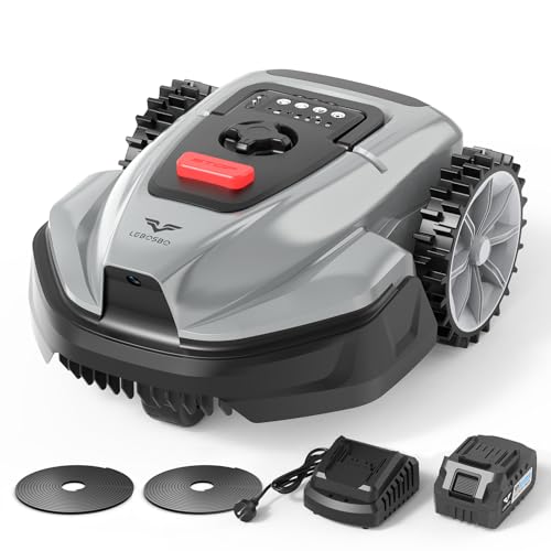 LEBOSBO V3 Robot Lawn Mower with Visual Navigation, Smart APP Control, Quiet Operation, Adjustable Mowing Height, Boundary Strip No-Go Zones, Reliable Robotic Lawn Mower for 1600 Sq.Ft Yards