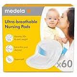 Medela Ultra-Breathable Nursing Pads, Highly Absorbent, Discreet Design for Comfortable Wear, Pack of 60