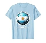camisetas argentina niños Ligero, Encaje clasico, Manga de doble puntada y bastilla baja