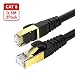 Produktbild KASIMO 0,5m x 2 Stück Lan Kabel Netzwerkkabel Cat 8 Für 40Gbps Ethernet, Superschnell Flexibel und Robust mit vergoldetem RJ45. Schwarz