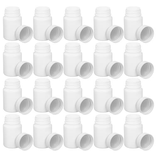 SHERCHPRY 100pezzi Flaconi Di Plastica Bianca Impermeabili Coperchio Vite Da Contenitori Per Pillole Integratori e Campioni Di Laboratorio Flaconi Vuoti Sigillabili e Portatili Per Organizza