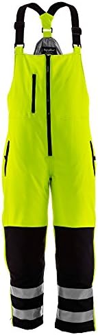 RefrigiWear Men's Hivis Insulated Bib Overalls, -20°F (-29°C), Large, Lime