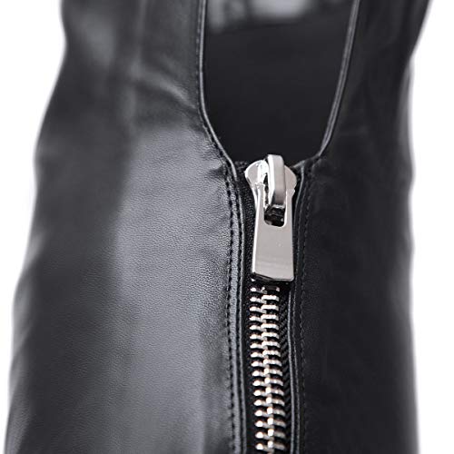 Kitulandy Women's Over The Knee Boots High Heels Zipper Pu Leather Thigh High Boot #TOP4