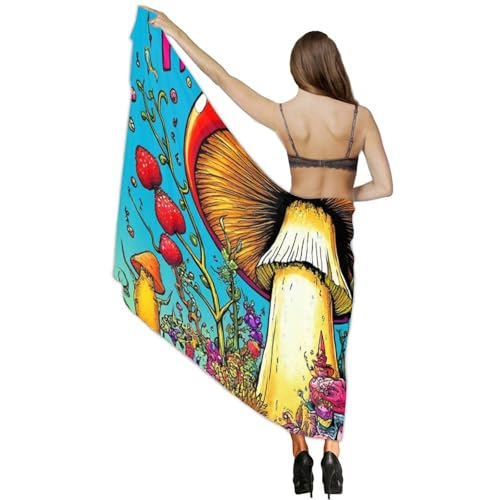 Women's Scarf, Versatile Satin Scarf Shawl, 72x40 Inches, Soft and Quick-Dry Scarves for Beach, Daily2