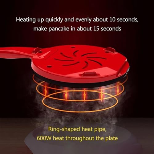 Electric Maker Antihaft-Bratpfanne mit Becken & Schneebesen, Automatische Temperaturregelung, Vielseitiges Kochwerkzeug für Pfannkuchen und Crêpes – Bild 7