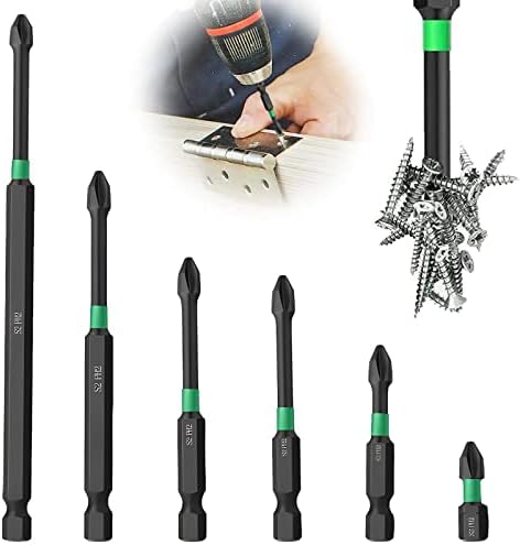 Magnetic Screwdriver Bit Set,Anti Slip Screw Extractor Cross Slot Screwdriver Bit Set For Power Screwdriver Impact Drill-6pc