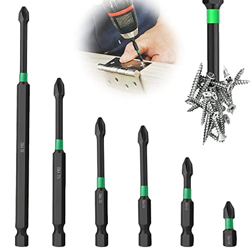 Magnetic Screwdriver Bit Set,Anti Slip Screw Extractor Cross Slot Screwdriver Bit Set For Power Screwdriver Impact Drill-6Pc #TOP3
