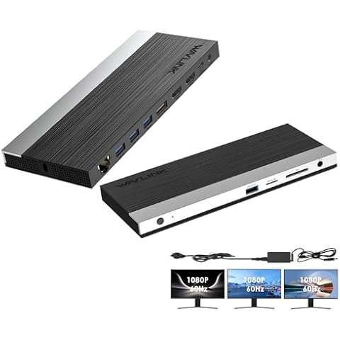 WAVLINK 4K USB-C Docking Station with 100W Power Delivery, Triple Display with Dual HDMI, Displayport, USB 3.0, Ethernet, Micro SD/SD Card Reader, Audio Mic Jack, Universal Dock for Windows & Mac Cover