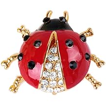 Cute Ladybug Lapel Shawl Brooch Pin for Women Girls Crystal Insect Pin Clip Collar Scarves Sweater Jackets Dress Backpacks Badge Brooches Pins Dainty Jewelry Gifts Holiday, Metal, cubic zirconia