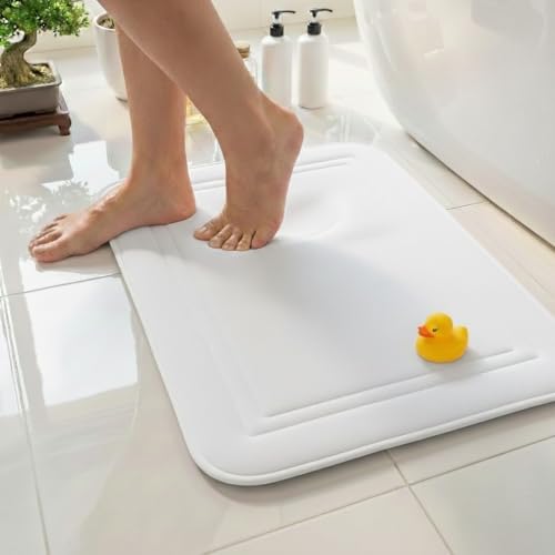 ITSOFT Memory Foam Bath Mat 59x23, Non Slip, Machine Washable, Quick Dry & Absorbent Rugs, Bath Mats for Bathroom Floor, Tub & Shower, Bathroom Rug, White by ITSOFT - Used condition - US$11.86