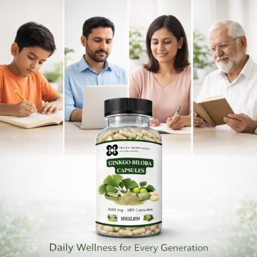 Heilen Biopharm Ginkgo Biloba 500 mg, 180 Capsules — Ginkgo Biloba Supplements - image 5